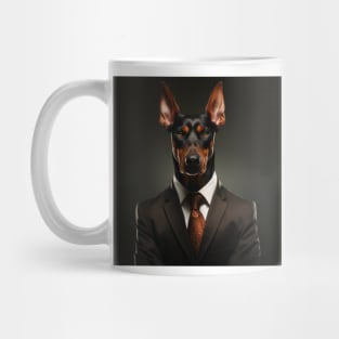 Doberman Pinscher Dog in Suit Mug